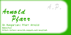 arnold pfarr business card